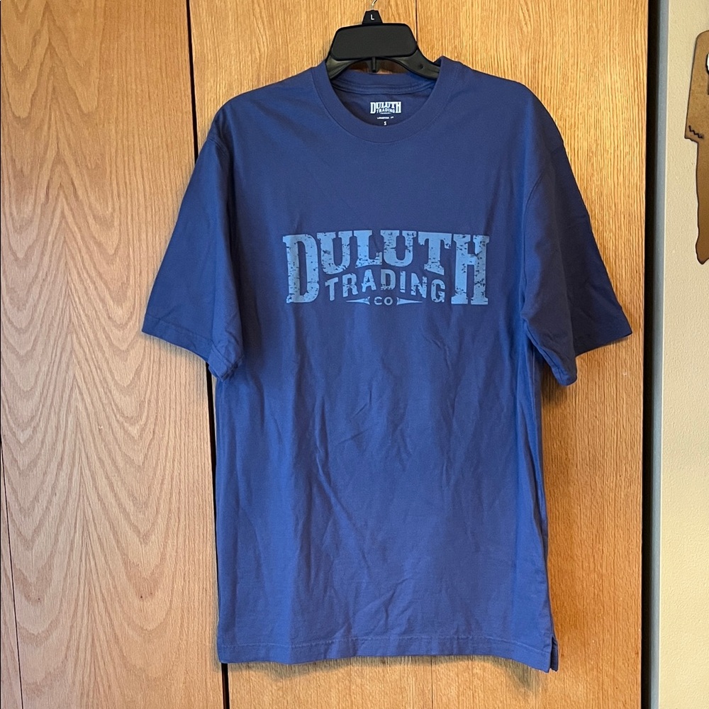 Duluth Trading Co Men's S 100% Brushed Cotton Blue Longtail Tee Logo Like New